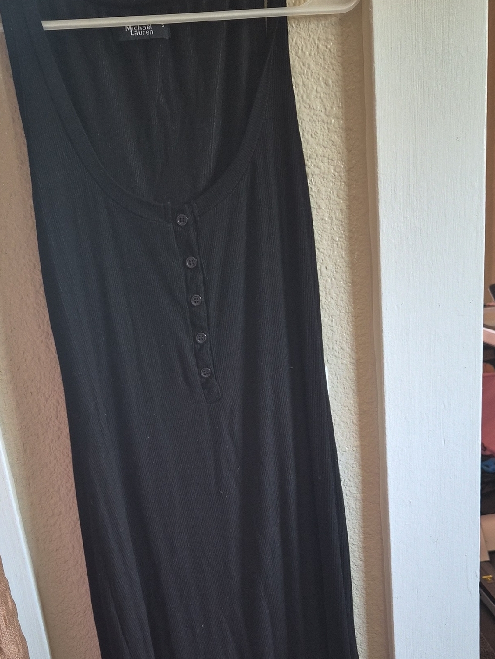 Michael Lauren Black Ribbed Mini Dress